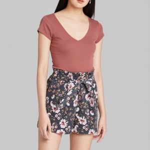 Wild fable Floral Paperbag Shorts